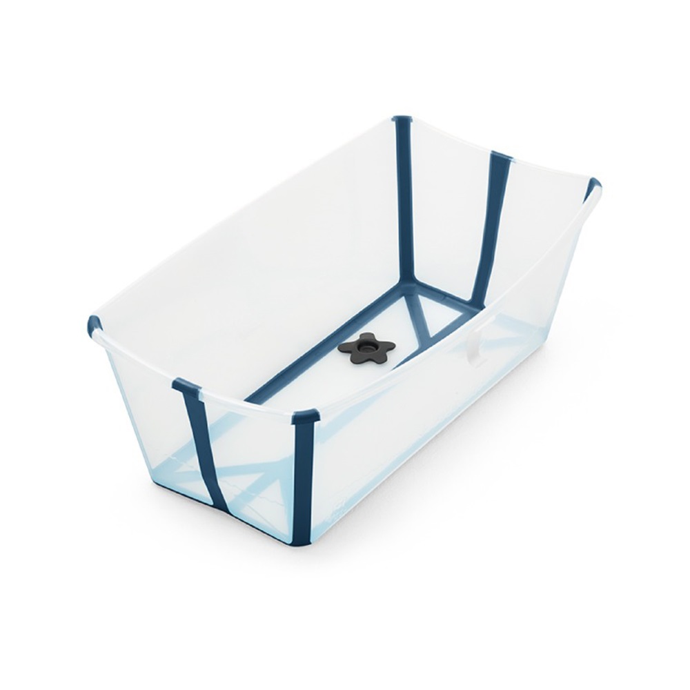 Banheira Flexível Transparente Azul com Plug Térmico - Stokke