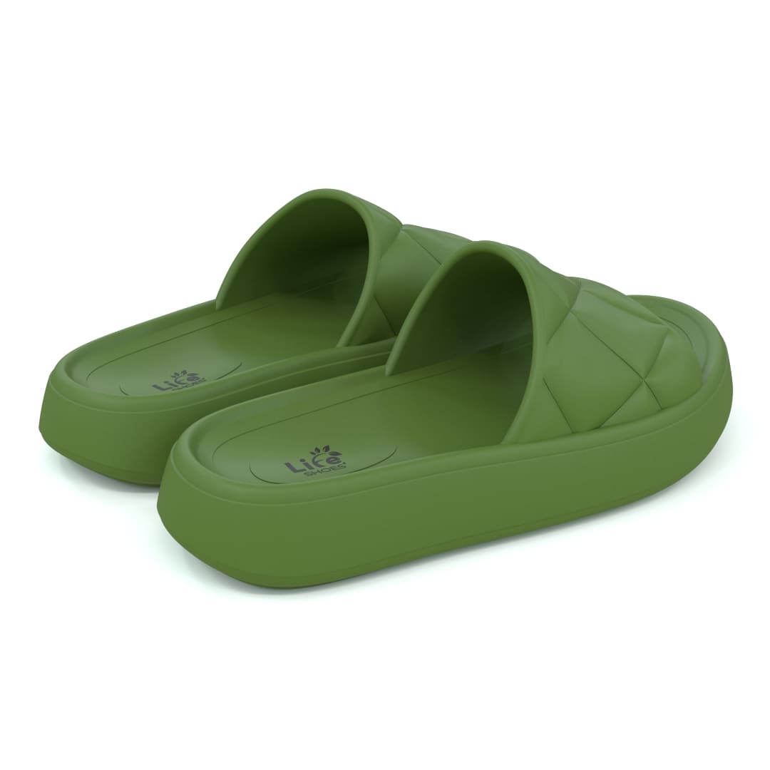 Chinelos Femininos Soft Slide Life Shoes Verde