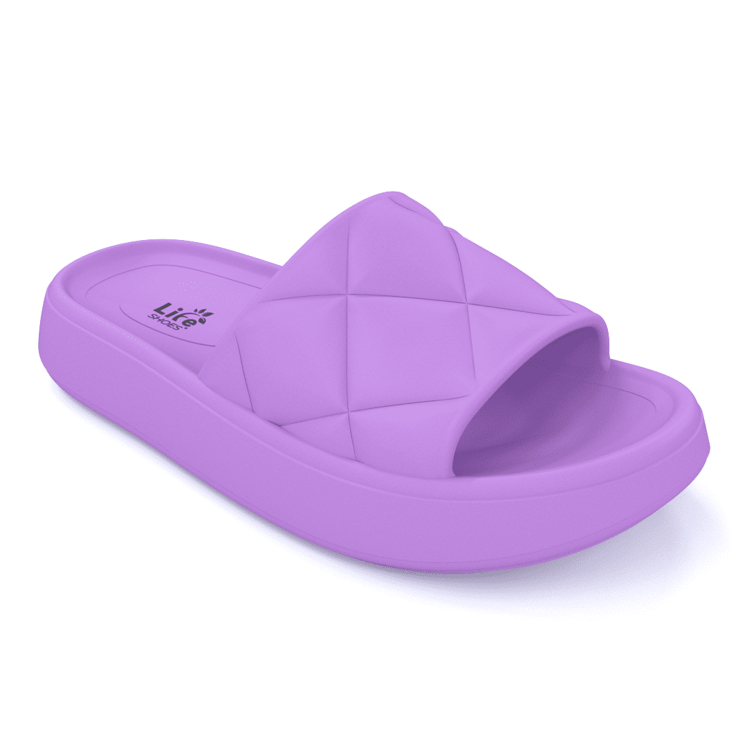 Chinelos Femininos Soft Slide Life Shoes Violeta