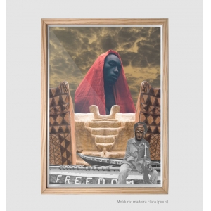Print Fine Art A3 - Deus em busca de Guerra - Artista Colagem Negra
