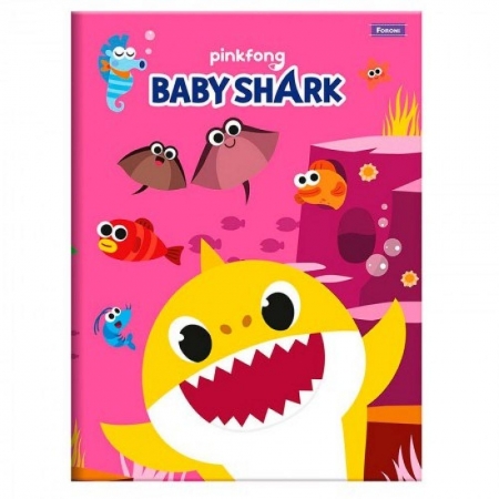 Caderno Tilibra Brochurão Universitário A4 Baby Shark 48 Folhas