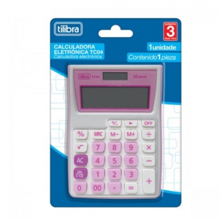 Calculadora de Bolso Tilibra 12 Dígitos TC04 Rosa