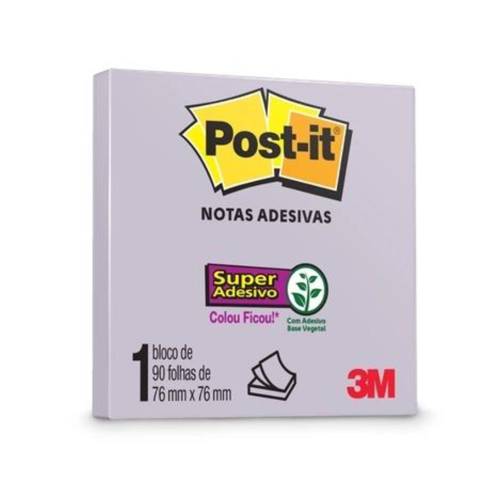 Bloco Post-it® Lilac 76mmx76mm 90 Folhas