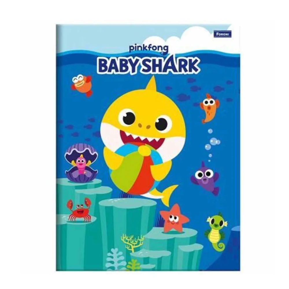 Caderno Brochura Foroni Baby Shark A5 1/4 80 Folhas