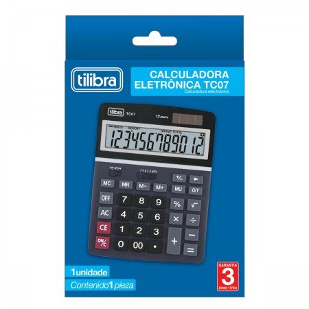 Calculadora de Mesa Tilibra 12 Dígitos TC07 Preta