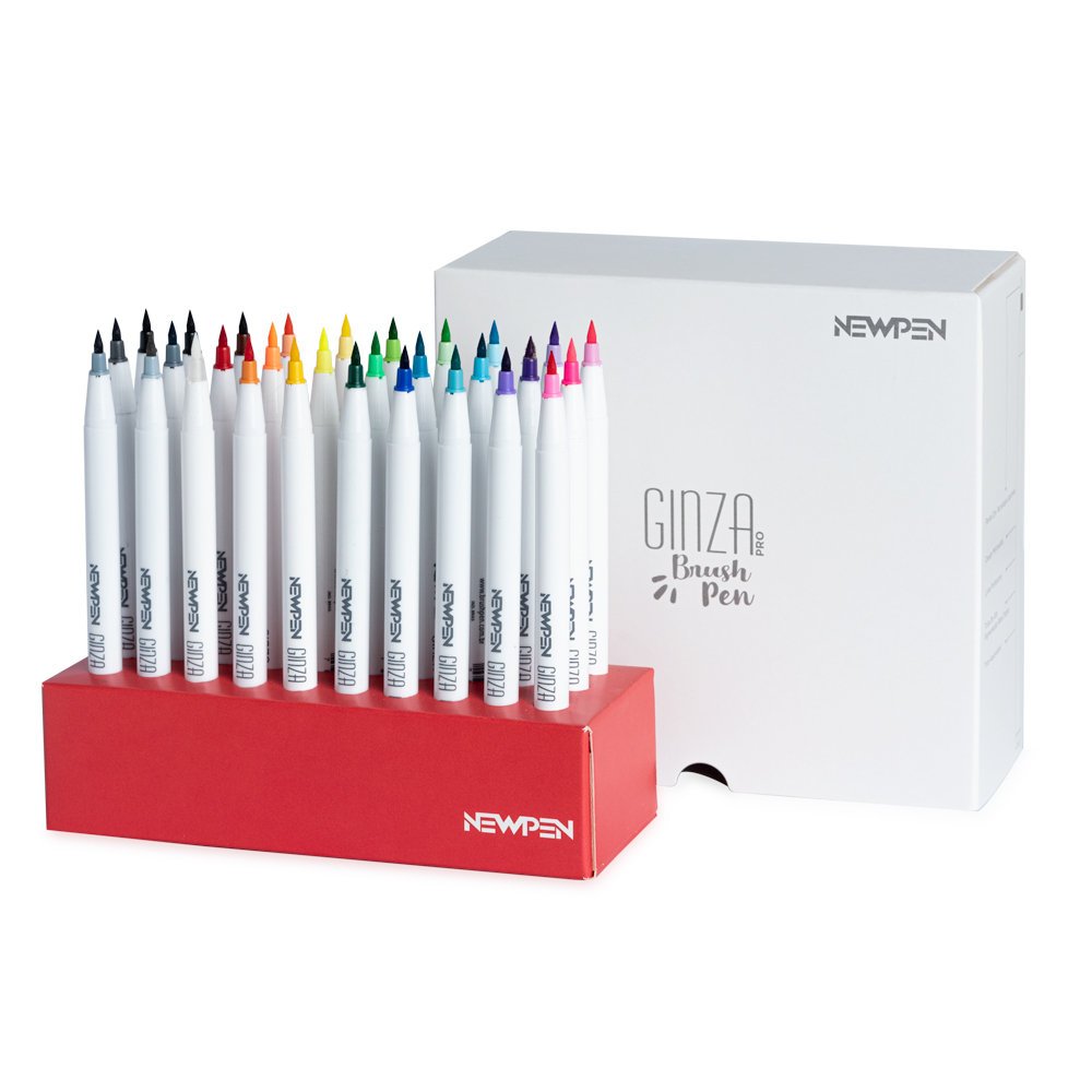 Caneta Brush Pen Ginza Newpen Kit com 30 Unidades