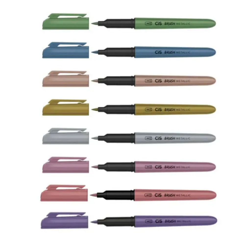 Caneta Cis Brush Pen Metallic