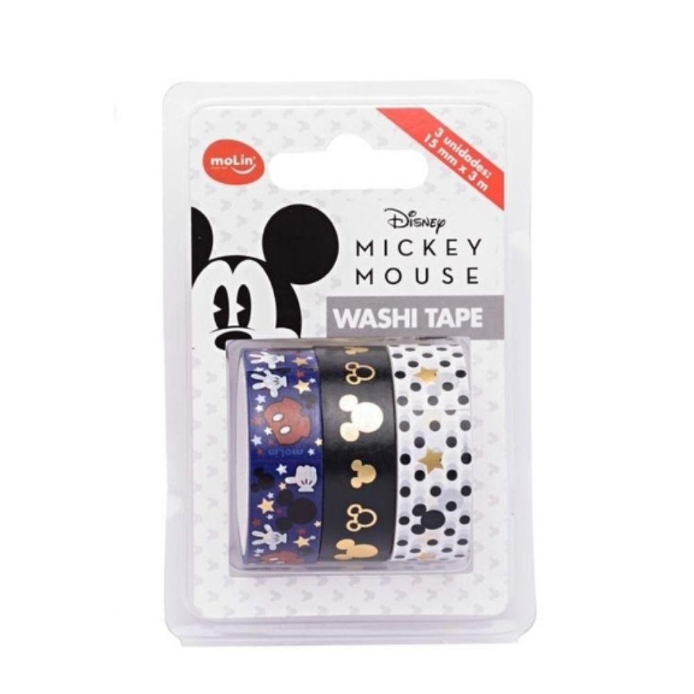 Kit Washi Tape Molin Mickey com 2 Unidades