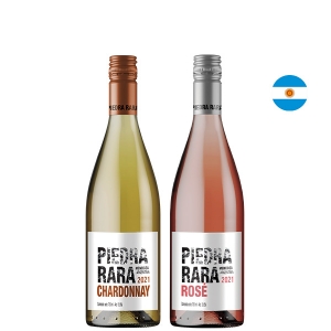 Kit de Vinhos Argentinos Piedra Rara Rosé e Chardonnay