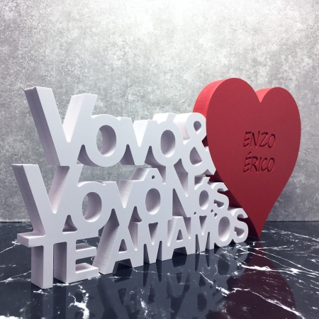 Placa decorativa  "Vovó  e Vovô nós te amamos" - Presente VV 13