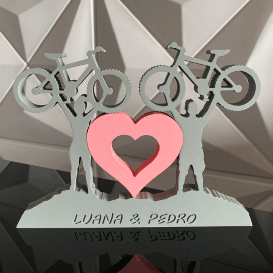 Casal Bicicleta Coração Nomes - Namorados 60