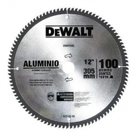 Disco De Serra 305mm Alumínio 100 Dentes DWA03240 Dewalt