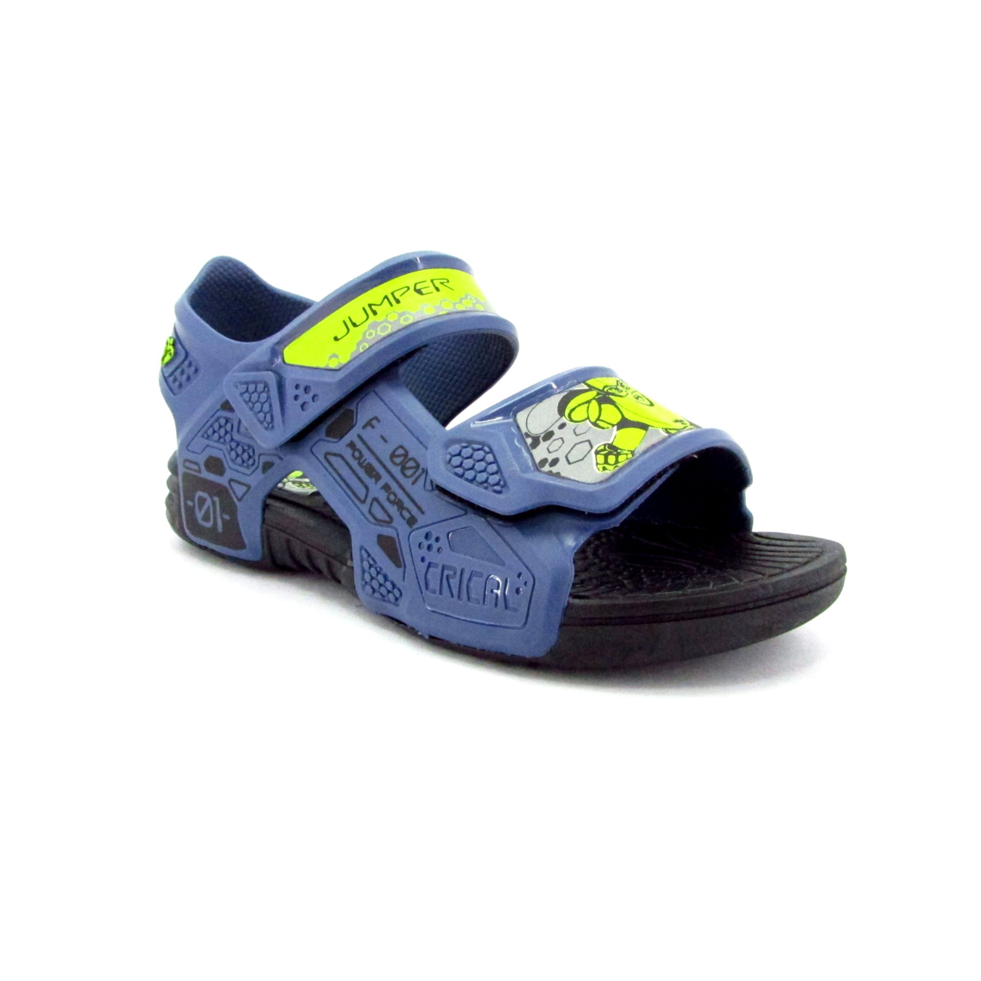 Sandalia Infantil Meninos Crical Com Velcro Azul Jeans C204