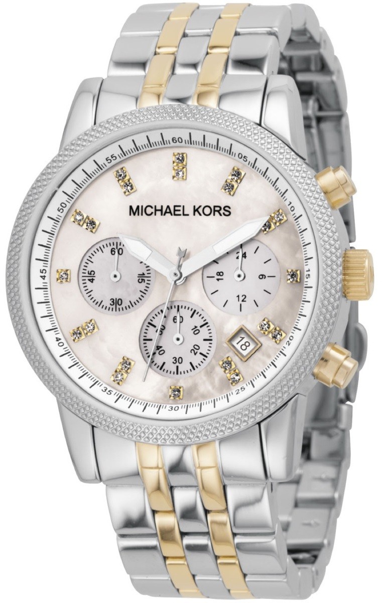 Relógio Feminino Michael Kors MK5057 Ritz Prata Dourado Madreperola