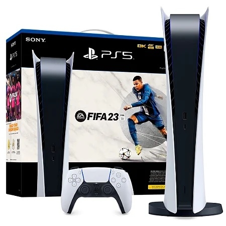Console Sony PS5 Edição Digital + 2 Controles +  FIFA 23