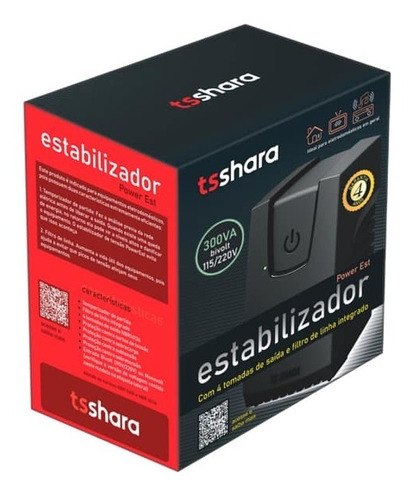 Estabilizador 300va Bivolt Ts Shara Pc Tv Video Game
