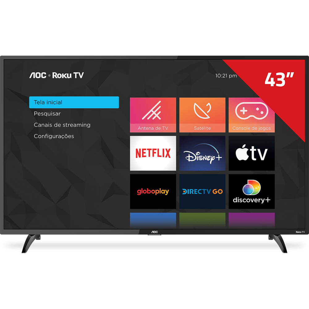 Smart TV LED AOC 43´ Full HD, 3 HDMI, 1 USB, Wi-Fi - 43S5195/78G