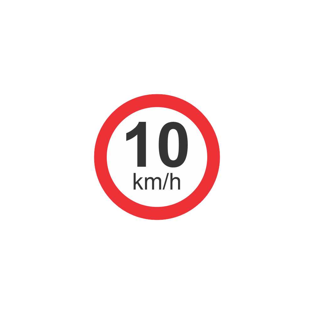 Placa Velocidade Máxima 10 km/h