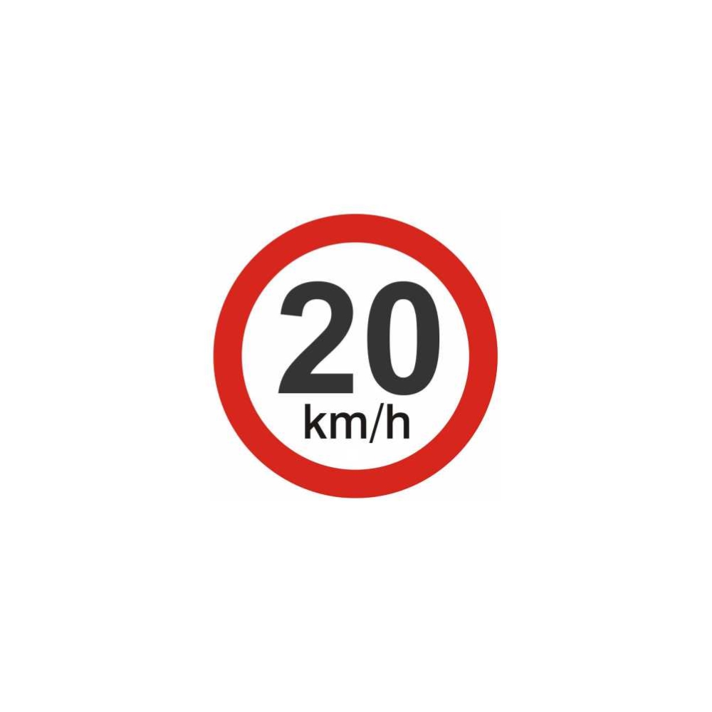 Placa Velocidade Máxima 20 km/h