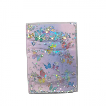 Caderno Borboleta capa gliter lilas