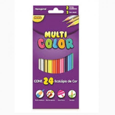 Lápis de Cor 24 Cores Ecolápis - Multicolor