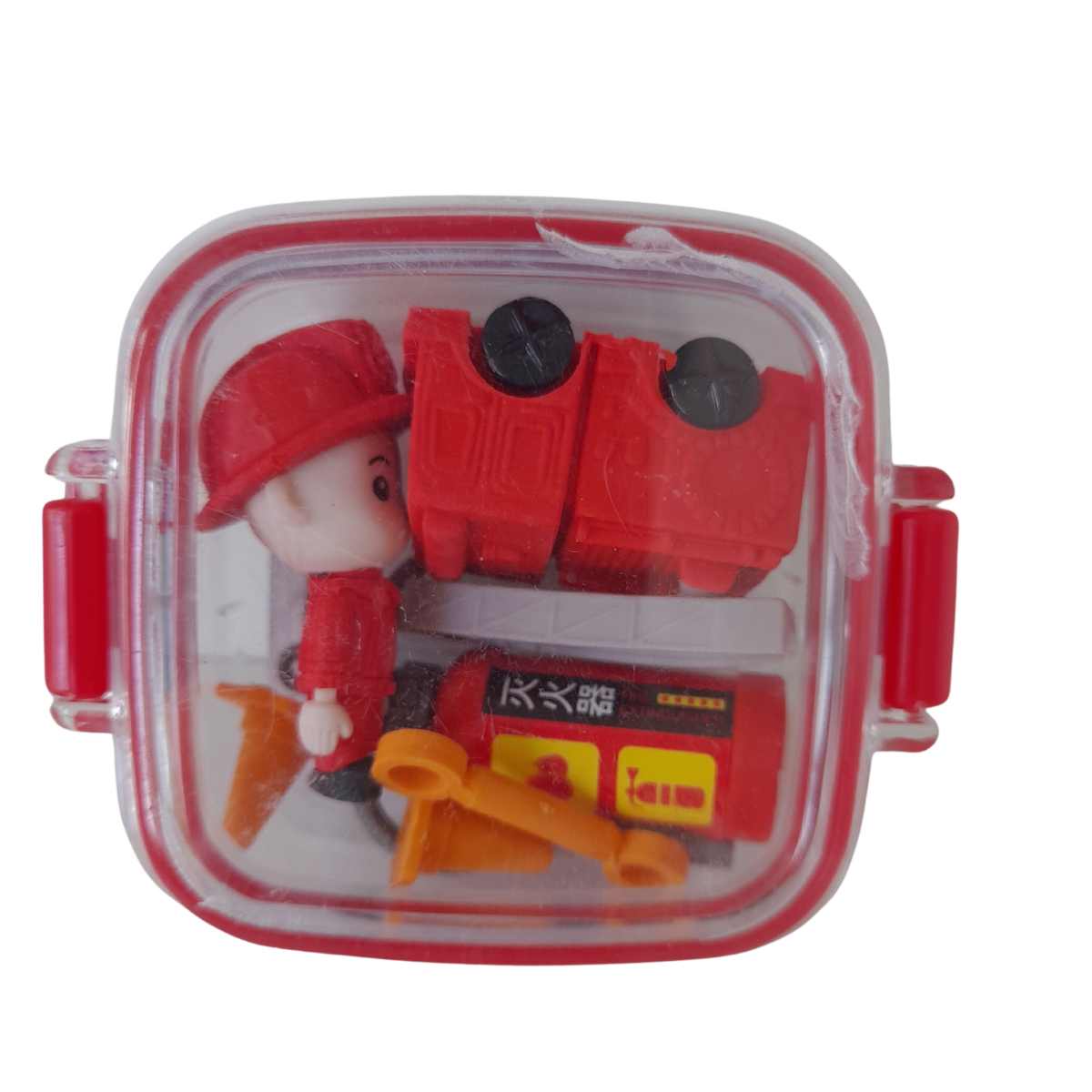 Kit de Borracha Mini Bombeiro em uma Marmita: O presente perfeito para os pequenos heróis!