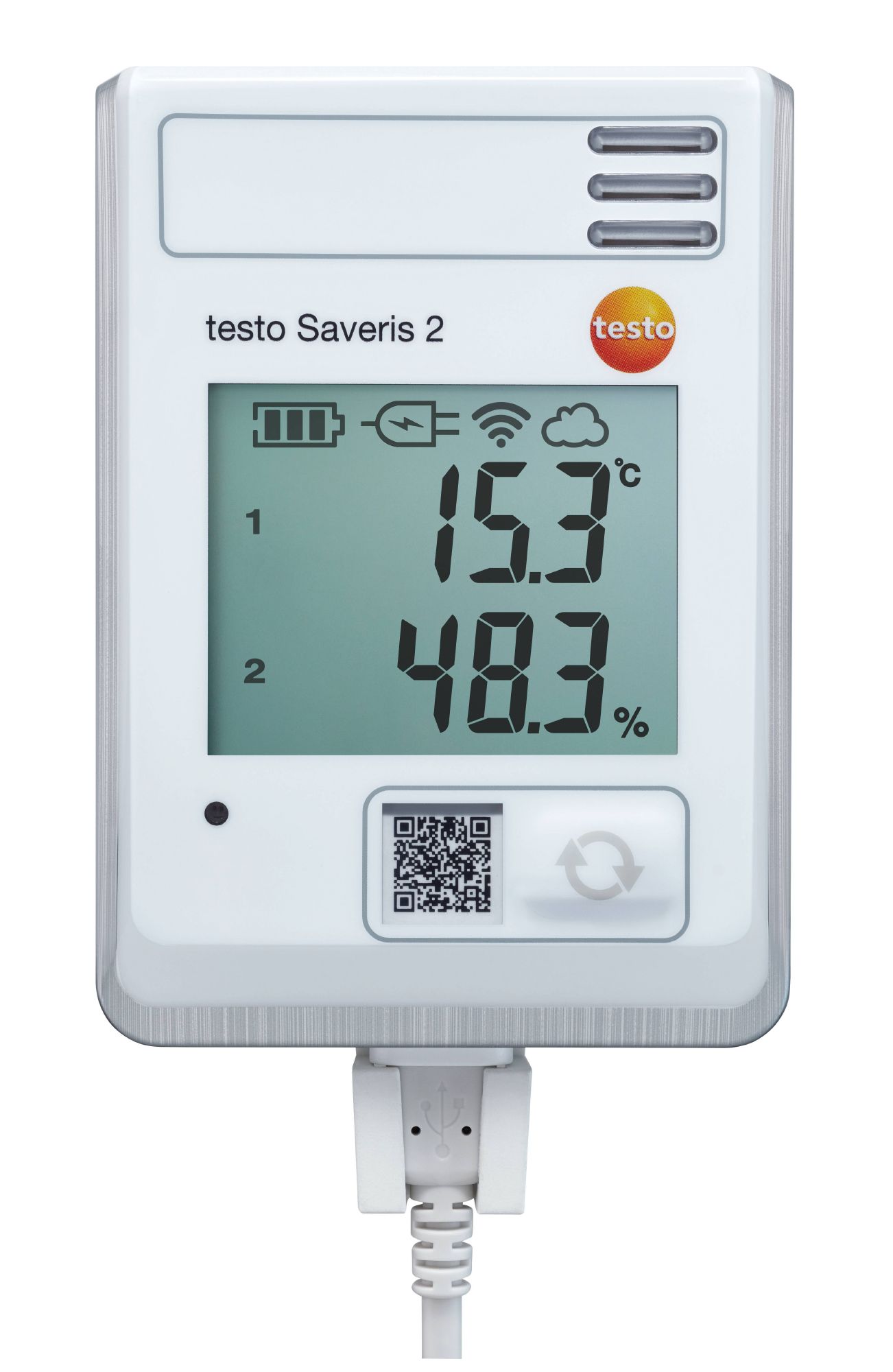 Testo Saveris 2-H1 - Data logger WiFi com display e sonda integrada de temperatura e umidade