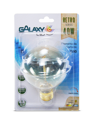 Lampada Filamento De Carnobo Globo G80 40w 127v Galaxy Led