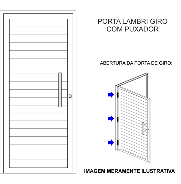 Porta Lambri Com Puxador Direita Boldie 100x215 Branca - Prado