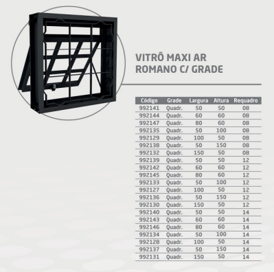 Vitrô Maxim Ar Romano Aço Com Grade Crv 80x60 - Crv