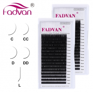 Fadvan-extensão de cílios natural de vison falso, 16 linhas com curvaturas c/cc/d/dd, maquiagem individual, suprimentos para extensão de cílios