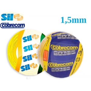 Cabo Sil/Cobrecom Rolo 100mts 1,5mm Amarelo