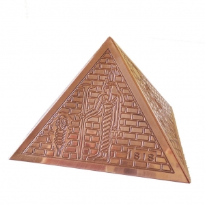 Pirâmide 20cm Cobre com Ilustrações Egípcias
