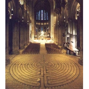 Placa Labirinto de Chartres G - Gráfico em Cobre