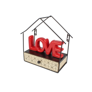 Conj Decor - Palavra Decorativa Love + Mini Prateleira House Shape