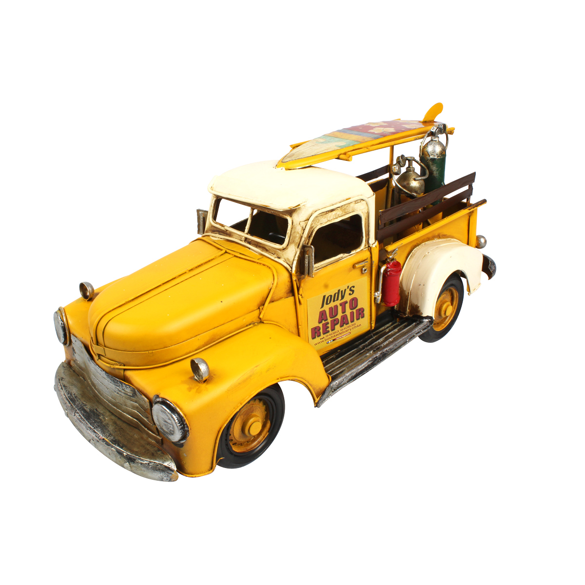 Carro de Metal Retrô Jody´s Auto Repair Chevrolet 1953 Amarelo