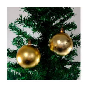 Kit 24 Bolas de Natal Metalizada Ouro 70mm Decoração Árvore