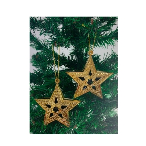 Kit Enfeites Para Árvore de Natal Dourados- Estrela 6un - Natalia Christmas  - OutletMix