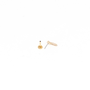 Piercing Labret Plug em Ouro Cascatinha Flor Haste Titânio