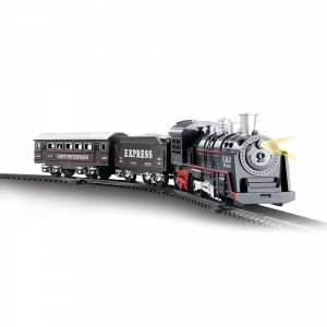 Pista Trem 2 Vagões Locomotiva Com Luz e Som - Dm Toys 5373
