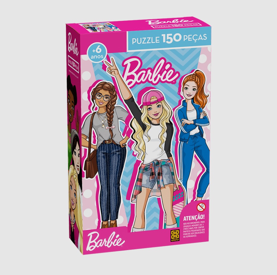 Quebra Cabeça Puzzle 150 Peças - Barbie - Grow 04173 - Foto 0