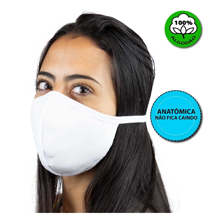 20 Mascaras Dupla Proteção Respiratória Não Descartável de Algodão Ajustável
