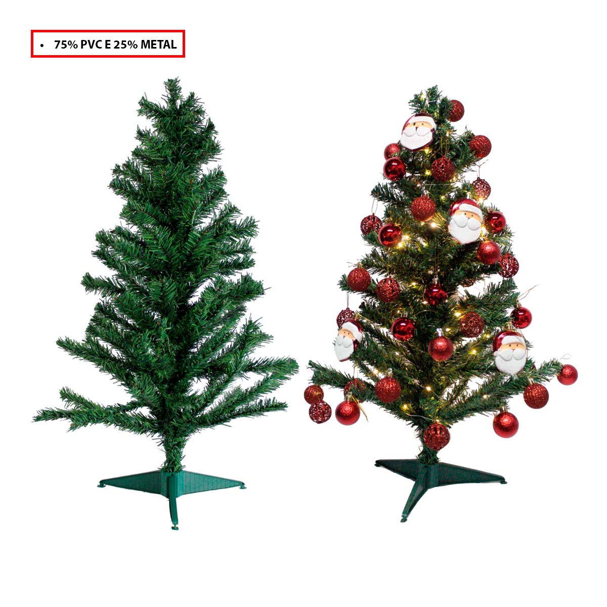 Árvore de Natal Pequena e Barata Pinheiro Com 90cm E 100 Galhos