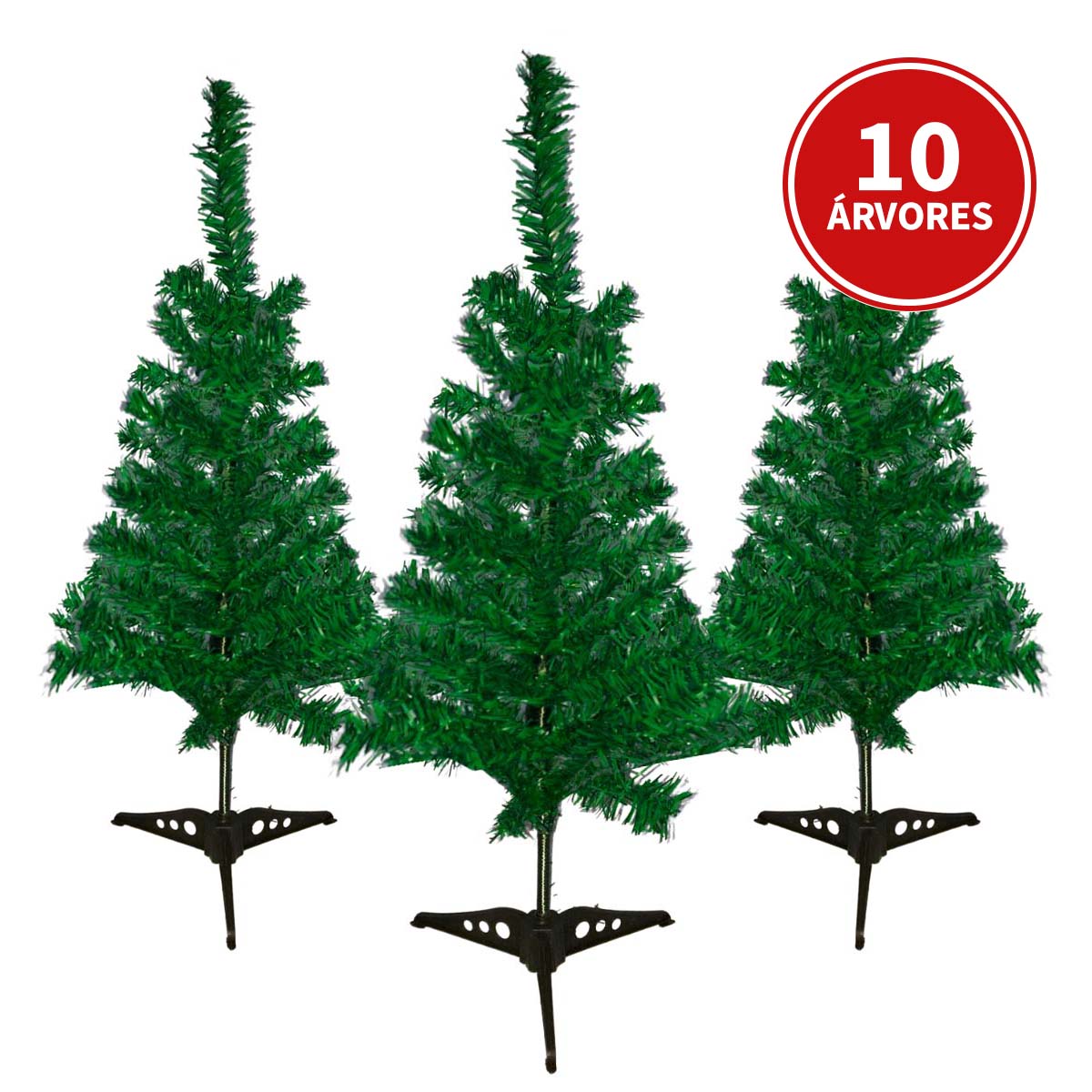Árvore Natal Atacado Pequena 60 cm 10 Pinheiros Verdes com 50 Galhos