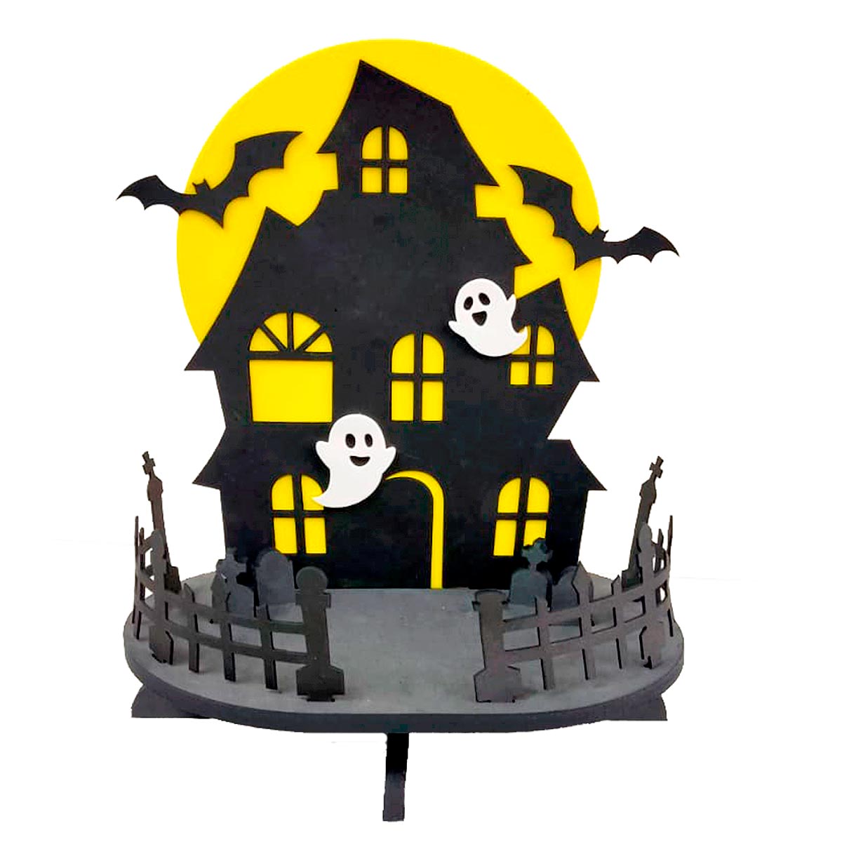 Decoração de Halloween Porta Doces Castelo Assombrado em EVA 3D