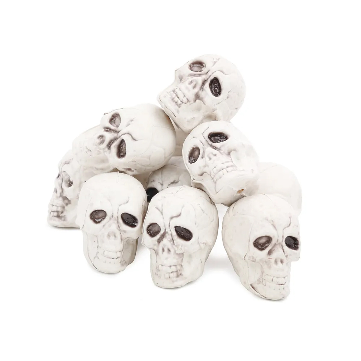 Decoração Halloween Kit com 12 Crânios de Caveiras