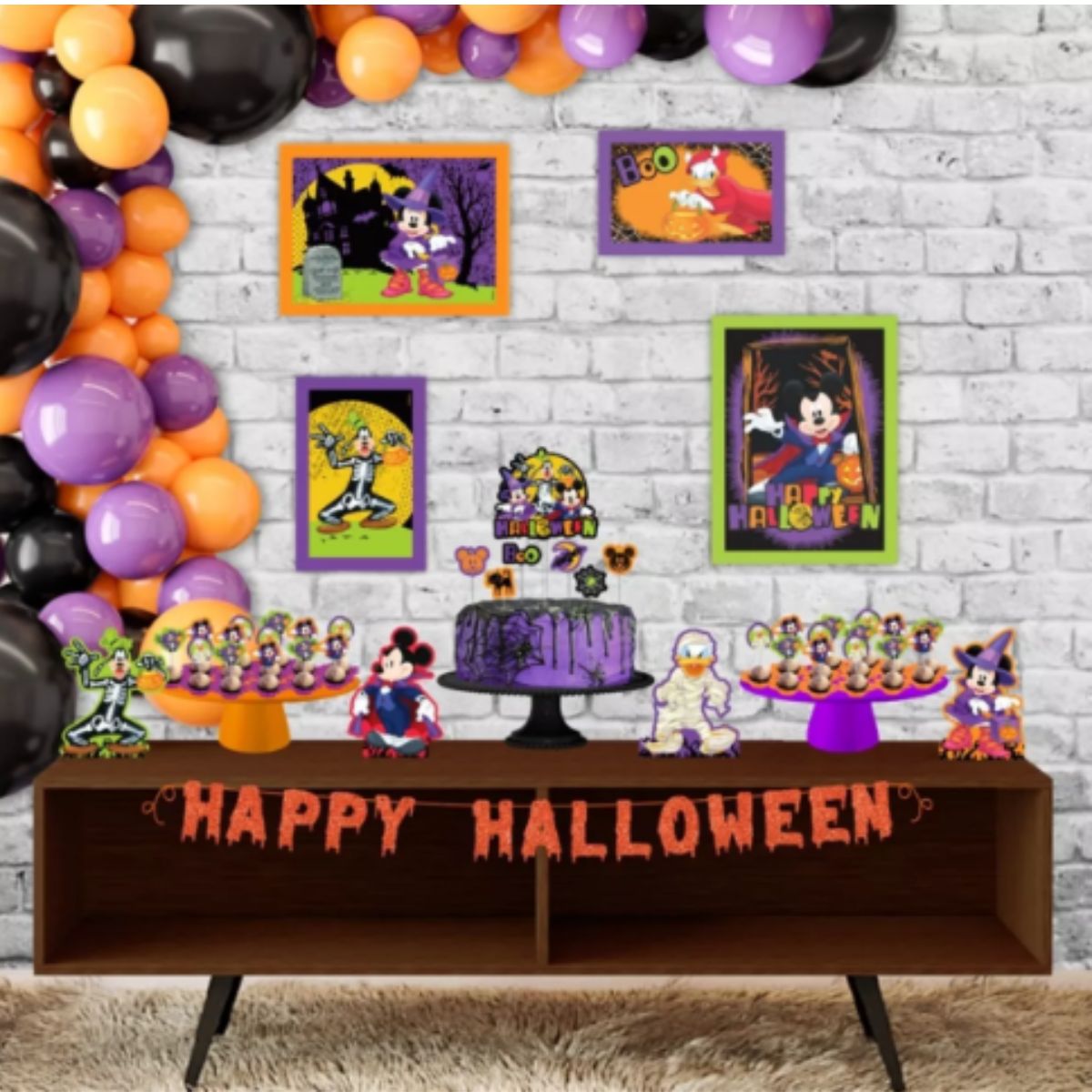 Decoração Halloween Simples Kit Festa Fácil Dia das Bruxas Disney Completa