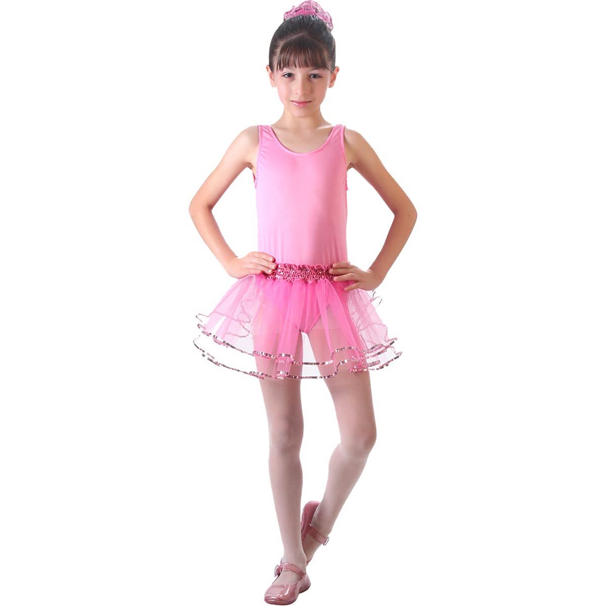 Fantasia de Bailarina Infantil Rosa de Carnaval