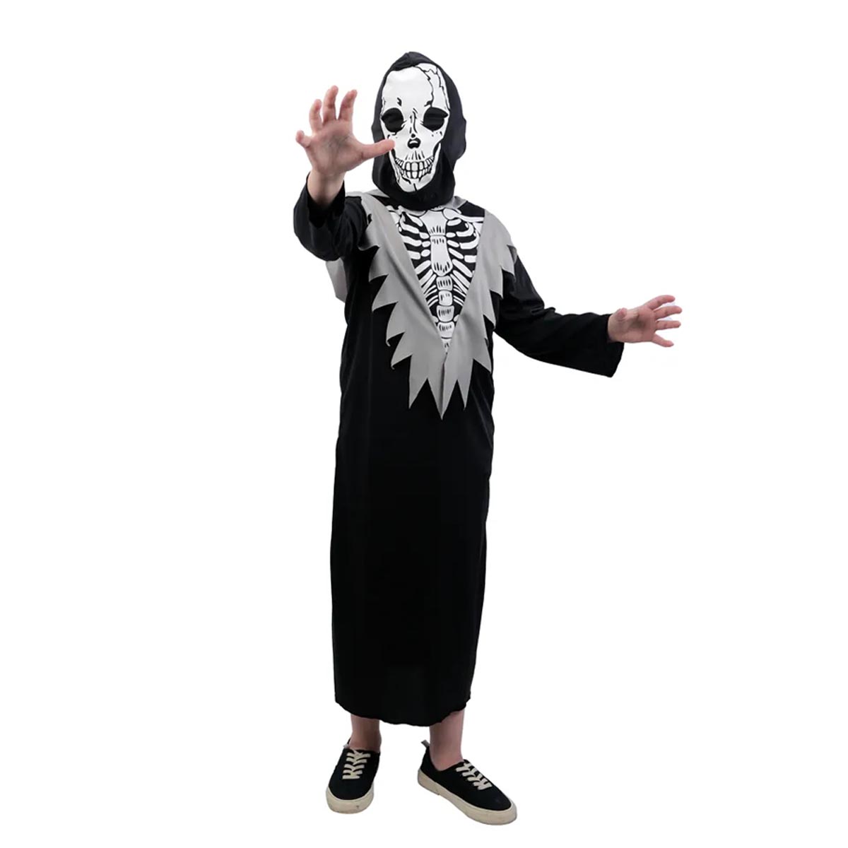 Fantasia Esqueleto Halloween Infantil Com Máscara Caveira