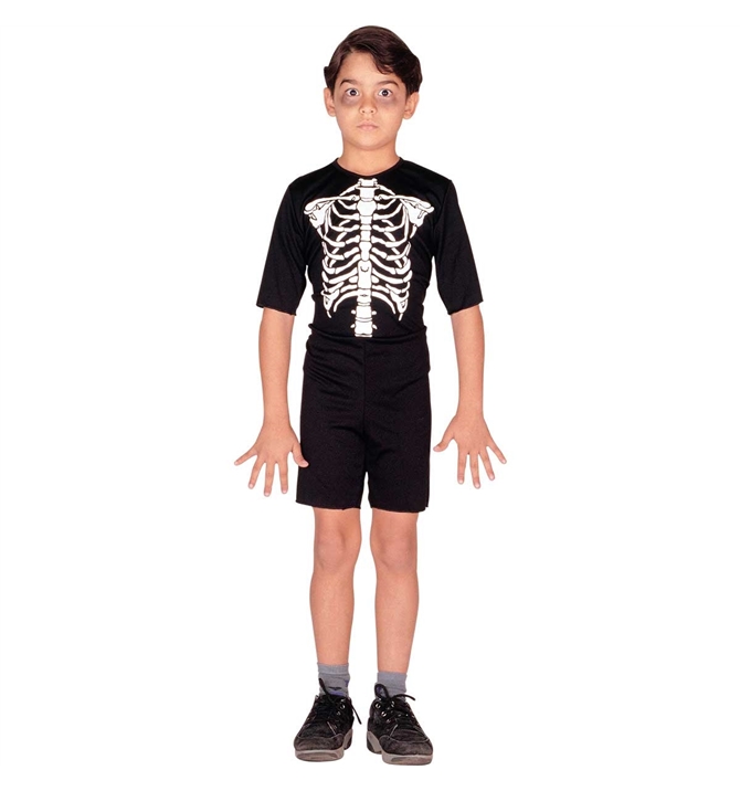 Fantasia Esqueleto Infantil Curto Halloween